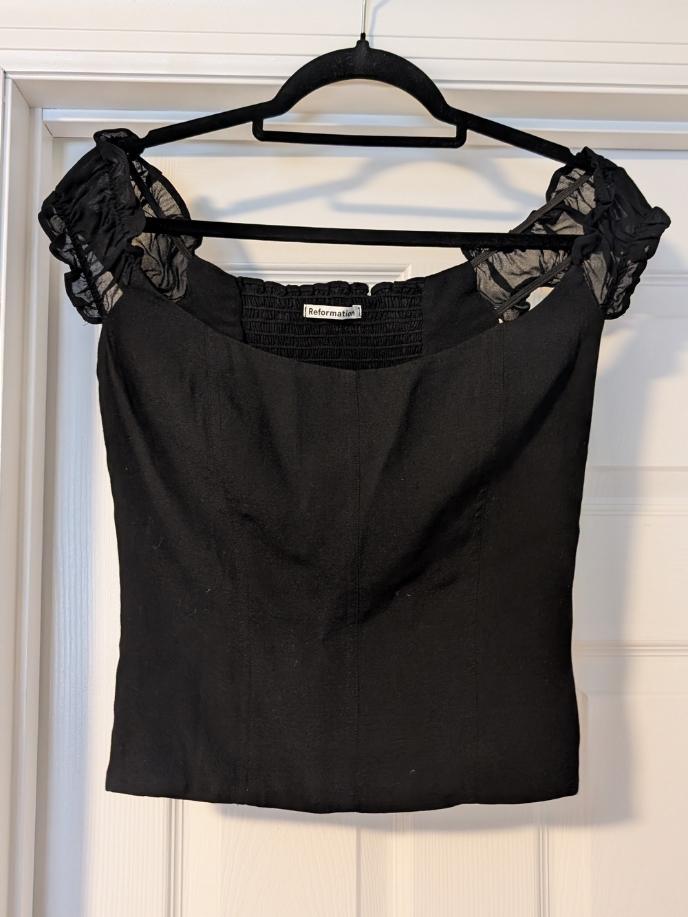 Reformation Black Granada Top